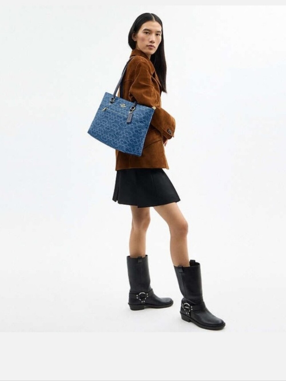 Coach Station Tote Denim Blue Signature Tote - Picture 6 of 6